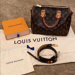 LV Speedy 25 Bandoulière w monogram strap